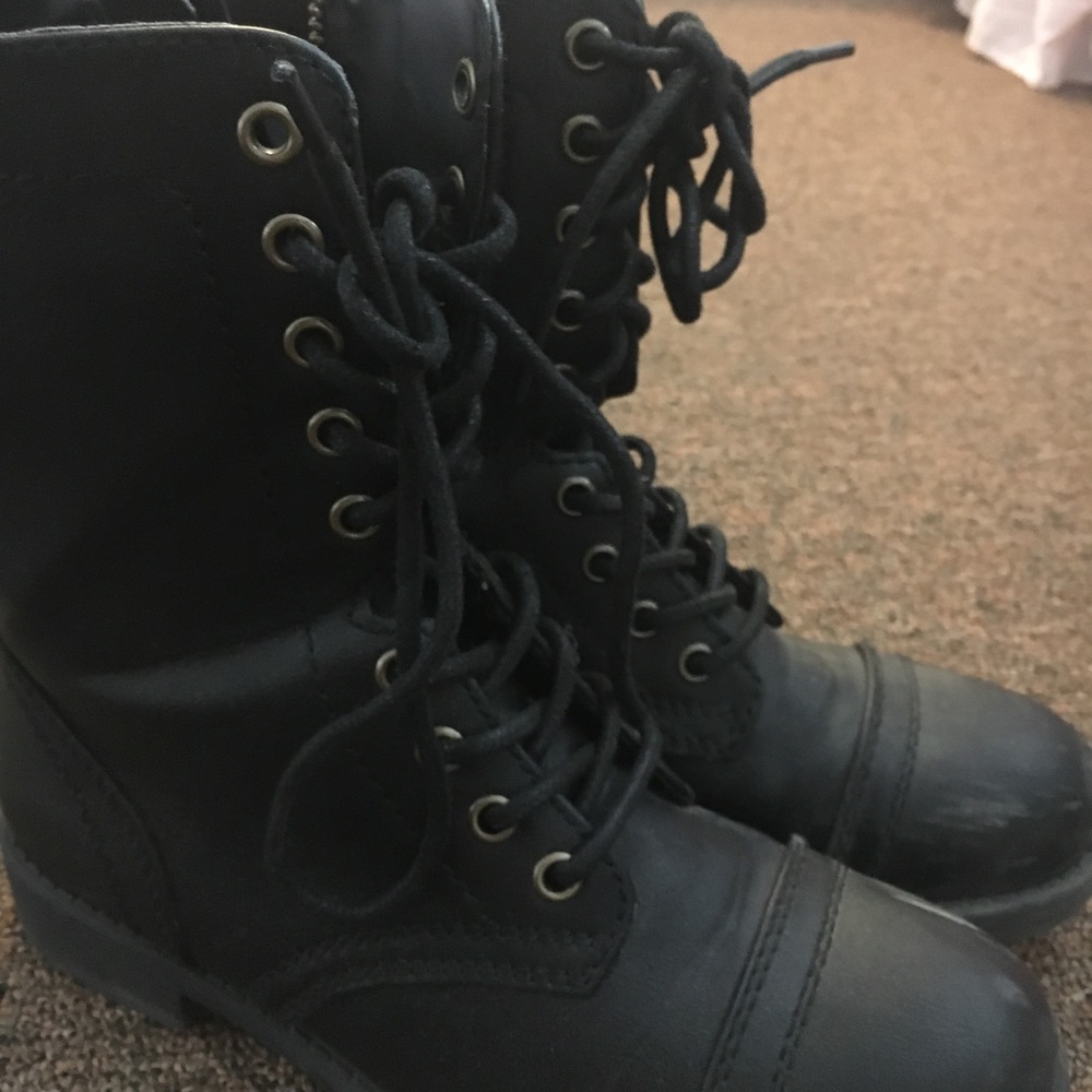 Black combat boots